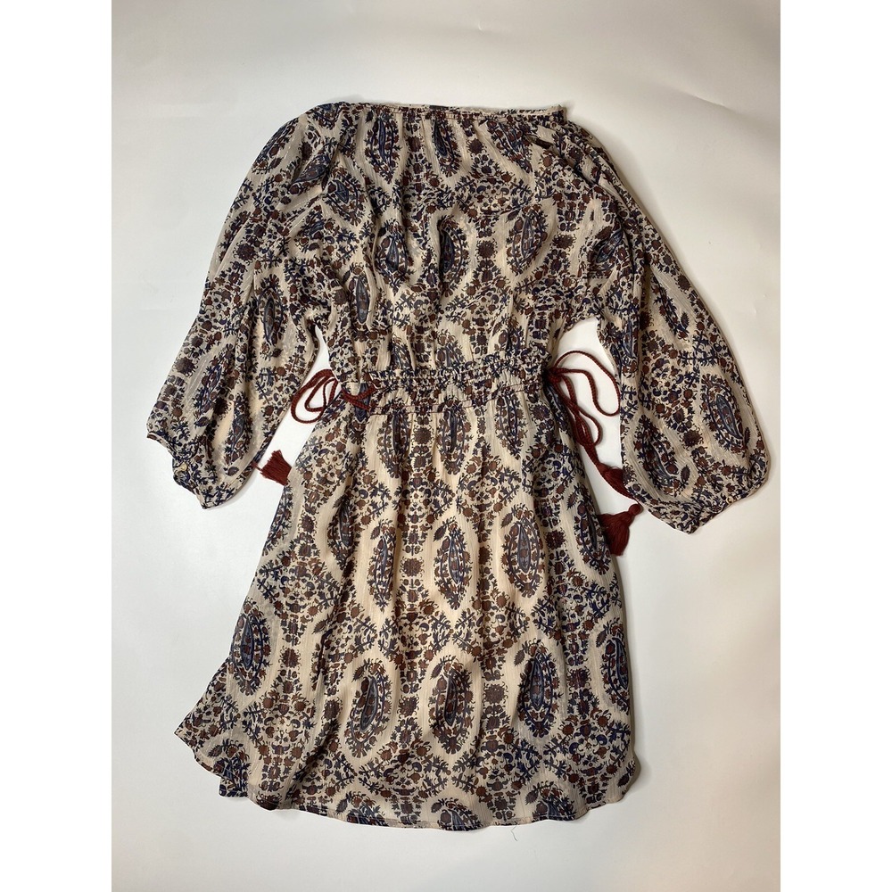 Floreat Anthropologie Dress Women's Small Zharah Peasant Boho Floral Belted - Picture 5 of 10